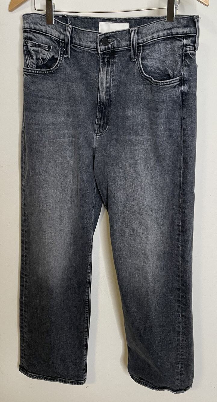 Mother The Ramble Jeans Womens 32 x 28 Zip Flood Outta Sight Dark Wash Zip Front